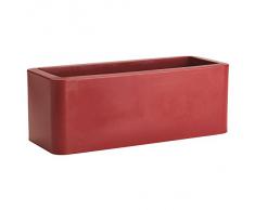 hydroflora 63000705 fioriera da balcone Nicoli Calypso 50 x 20 x 18 cm, colore cremisi lucido
