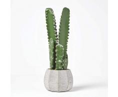 Homescapes - Cactus artificiale in vaso di ceramica, grande pianta grassa artificiale – San Pedro cactus alto circa 50 cm, decorazione per tavolo da caffè, scrivania o davanzale