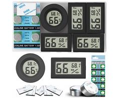 Vaikby Termometro Igrometro Digitale per Interni-Monitoraggio Accurato di Temperatura e Umidità con Design Affidabile e Elegante-Ideale per Casa, Ufficio, Serra, Garage e Asilo Nido (Confezione da 5)