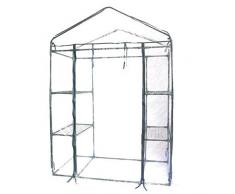 MAURER Serra da giardino per piante e fiori struttura 4 ripiani Pvc 140x72x195 cm