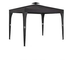 Deuba Gazebo polyrattan 3x3m doppio tetto antimacchia Resistente ai raggi UV padiglione giardino feste antracite