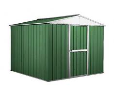 Notek Box in Acciaio Zincato Casetta da Giardino in Lamiera 2.76 x 2.60 m x h2.12 m - 110 kg – 7.2 Metri Quadri (Verde)