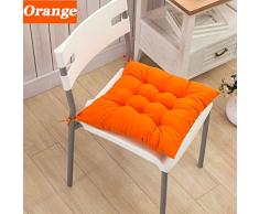Cuscino in cotone spesso stile casual per sedia, divano, ufficio, casa, giardino, scuola, tatami, picnic, campeggio, pesca, Tessuto, Orange, 1 pezzo