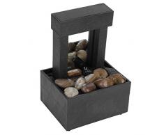 Zerodis Fontana da Tavolo, USB LED Fontana dAcqua per Interni Fontana da Tavolo con Cascata illuminata con Pietre per Decorazioni per la casa in Ufficio