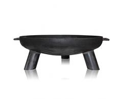 Braciere DAYTONA 70 in Acciaio - Nero - Diametro: 70 cm - per Giardino e Terrazza - Ciotola di Fuoco