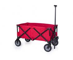 Carrello da giardino pieghevole Campart Travel HC-0911 – Capacità 70 kg – Rosso