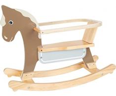 small foot cavallo a dondolo con anello di protezione, con impugnature e schienale, colori naturali, 12291