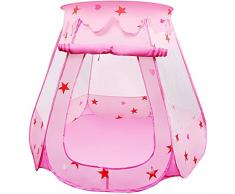 LEADSTAR Tenda da Gioco per Bambini Principessa Pop Up Pieghevole Piscina di Palline (Rosa)