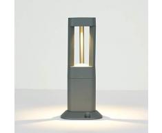 Topmo-plus Lampioncino da Esterno/illuminazione Palo da giardino Patio/lampione da sentieri Alluminio / 7W LED bridgelux COB/Lampione Paesaggio/aiuole IP65 grigio 3000K 770LM 11,81 inch