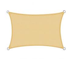 COOL AREA Tenda a Vela Rettangolare 2.5x3.5m Impermeabile,Vela ombreggiante Parasole Protezione Raggi UV per Giardino Esterno terrazza,Sabbia