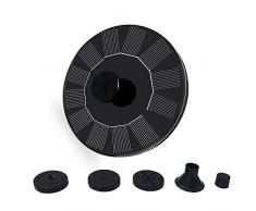ZoneYan Fontana da Giardino Esterno, Fontana Solare, 1 W Fontanelle da Giardino, Fontanella da Giardino, Bagno per Uccelli, Stagno, Diametro 130mm, con 4 Stili di Fontana