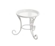 Lembeauty mini fiore vaso per piante succulente Flower mensola supporto in ferro di ferro supporto multifunzionale per interni ed esterni, giardino, patio, tavolo da balcone Decor display White