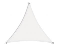 Tenda a Vela Triangolare 5x5x5m Protettiva del Sole Poliestere Antistrappo Vela Ombreggiante con Kit di Fissaggio per Giardino, Patio, Pergola, Cortile, Bianco