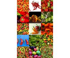 PEPERONI MIX, frutti commestibili verdure esotiche mescolato peperone dolce piccante 50 semi