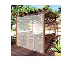 Telone Impermeabile In PVC Trasparente Antivento Con Fori Tela Impermeabile Per Esterni Con Fori Antiruggine Adatto Per Pergola, Veranda, Gazebo EAMOM (Color : Clear, Size : 1.4x1.8m)