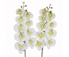 takestop® Ramo Orchidea Phalaenopsis Artificiale Finto RAMETTO Fiori Chiusi Decorazioni COMPOSIZIONI Floreale Matrimonio CIMITERO Funerale (Bianco)