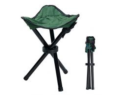 COVVY Sgabello treppiede da esterno, portatile, pieghevole, piccola sedia in tela a 3 gambe per escursionismo, campeggio, pesca, picnic, spiaggia, barbecue, viaggi, zaino in spalla (verde)