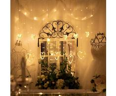 Tenda Luminosa LED, Tenda con Catena di Luci 2.5 * 1m Luci Stringa IP65 Impermeabile, Decorare Interni ed Esterni, 8 Modalità, per Balcone Salotto Giardino Compleanni Festa Nozze 31V