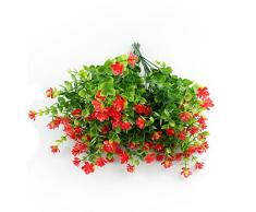 hocadon 4Pz Fiori Artificiali in Plastica, Fiori Finti per Decorazioni, Artificiale Arbusti Ramo Resistente ai Raggi UV Balcone per Interni, vasi Esterni, per Matrimoni e Cascine