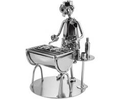 BRUBAKER Screw Man Barbecue Grill - Grill Master Fish - Fatto a Mano in Ferro Figura Uomo di Metallo - Metallo Figura Idea Regalo per i Cuochi e Grillers