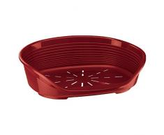 Ferplast Cuccia in Plastica per Cani e Gatti SIESTA DELUXE 10 Cesta per Animali, Fondo Perforato, Antiscivolo, Comodo Poggiamento, Rosso (Bordeaux), 93.5 x 68 x H 28.5 cm
