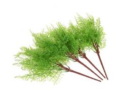 Abaodam 4Pcs Pizzo Casa Boston Simulato E Pianta Cespugli Rami Finto Cespuglio Fiori Decorazione Piante Tropicali Verde Simulazione Parete Per Interni Floreali Steli Foglia Pvc Giardino