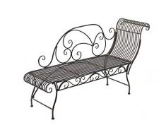 CLP Panchina da Giardino Karma in Metallo I Chaise Longue in Ferro I Panca Relax con Spalliera in Stile Rustico Romantico, Colore:Bronzo