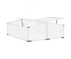 Outsunny Serra Trasparente con Tetto Apribile, Serra da Giardino per Piante e Orto in Policarbonato, 120x100x31-41cm