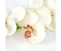 Rametto di orchidea artificiale Phalaenopsis, fibra tessile, crema-bianco, 90 cm - Orchidea finta / Fiore artificiale - artplants