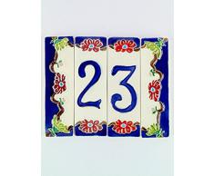 Numeri civici in ceramica,numero civico ceramica con soggetto fiori,oggetto in ceramica da esterno colorati a mano nfp2 Misure:H 11,5cm,larghezza totale 14cm