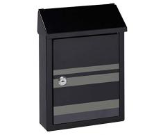 ARREGUI Smart Graphic E5724-STR Cassetta Postale Individuale in Acciaio con Serigrafia Decorativa Lines, Cassetta Postale o Raccogliposta, Con 2 Feritoie, Dimensione S (DIN A5), Nero