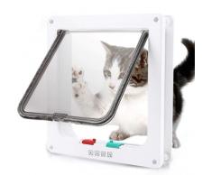 Gattaiola per Gatti e Cani, Porta per Gatti Grande, Gattaiola con a 4 Vie e Magneti per Gatti, Porticina per Gatti Gatti da Vetro, Entrata Uscita Gattaiola per Gatti da Muro per Muri Porte e Finestre