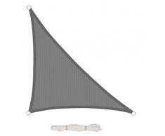 EUGAD Vela Ombreggiante 4,2 x 4,2 x 6 m, Tenda a Vela in 200 g/m² HDPE , Tende Parasole Triangolo Protezione Solare Schermo UV, Respirante, per Giardino Terrazzo Balcone, Grigio 0174ZYF