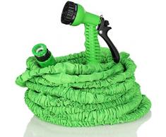 TRESKO® Tubo Acqua Estensibile Tubo Irrigazione Estensibile 3/4 Tubo Acqua Da Giardino Avvolgibile in 6 diverse misure (45m)