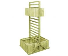Festnight Fioriera con Grigliato in Legno da Giardino Vaso per Piante Rampicanti con Graticcio 28 cm
