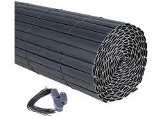 WOLTU GZZ1185gr4 Canniccio Frangivista Antivento Divisorio Decorativo Recinzione da Giardino Balcone in PVC