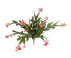 Cactus di Pasqua artificiale con fiori artificiali, cactus, pianta da interni con fiori rossi, fiori di seta, piante da giardino e fiori di seta, piante artificiali piatte e piatte, cactus artificiale