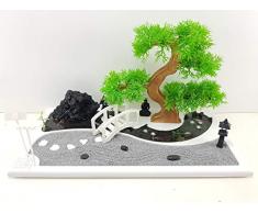 Bonseki® Giardino Zen Miniatura da Tavolo Rettangolare 40 x 20 cm con Buddha, Bonsai e Laghetto in Resina. Personalizzabile. Scopri le Opzioni.