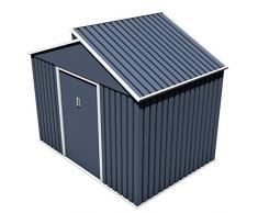 GARDIUN KIS12987 - Casetta Metallica Windsor 5,44 m² Esterno 193x282x222 cm Acciaio Zincato Grigio Antracite