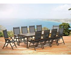 Kettler Tavolo Allungabile 159/219/279 cm in bronzo Mocca giardino tavolo, senza sedie