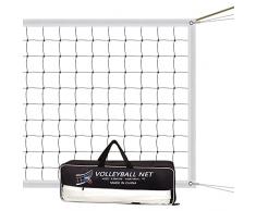 AEUNIV Rete da Pallavolo, Dimensioni Standard (9,5 m x 1 m), con Cavo in Acciaio, Fasce Laterali rinforzate, per la Spiaggia, Il Giardino, in Piscina, per Uso Interno ed Esterno