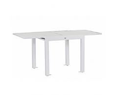 Estosa - Tavolo Da Giardino Allungabile Lipari, Tavolo Da Esterno Per Arredo Giardino In Alluminio, Tavolo Giardino Per Set Giardino Esterno, Tavolo Allungabile (Bianco, 82/163 x 90 x75)