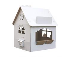 EcoEduHouse La grande casa di cartone per bambini | Casa giocattolo in cartone per giocare e dipingere | La grande casetta pieghevole per bambini è un gioco da ragazzi comune e creativo con i genitori