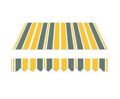 home Trends Tessuto per tende da sole 4 m con balze, 4 x 3 m, di ricambio, 387 x 300 cm, per balcone, impermeabile e protezione solare P3002