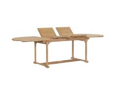 vidaXL Tavolo da Giardino Allungabile Ovale Arredo per Esterni Tavolinetto Tavolo da Pranzo Arredamento Terrazzo Patio Legno di Teak