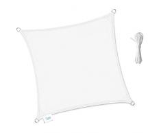 Clara Shade Sails - Vela Tenda Parasole da Giardino/Veranda Premium Sun, 98% Protezione UV, Impermeabile (Square 2m, Bianco)