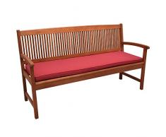 Beautissu Cuscino per panche da giardino & balcone Loft BK - comoda imbottitura 120x48x5 cm - qualità Oeko-Tex - rosso