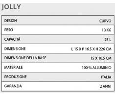 Doccia Solare Arkema Design A520/7016 Jolly Grigio Antracite design curvo realizzata in alluminio