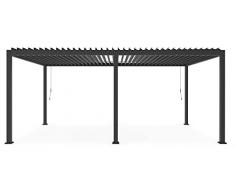 Decor Space Gazebo Ocean 3,6 x 6 metri, pergola con struttura in alluminio, tetto lamellare orientabile, da giardino e veranda, Antracite)