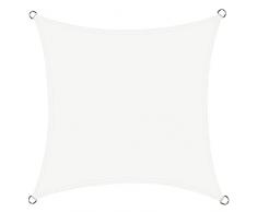 Cool Area Tenda a Vela Quadrata 4x4m Impermeabile,Vela ombreggiante parasole Protezione Raggi UV per Giardino Esterno terrazza,Crema